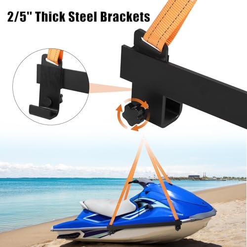 1600 LB Capacity Watercraft Lift Sling, Heavy-Duty Polyester Straps with Rubber Coated Steel Bars for Lifting Jet Ski, PWC & Personal Watercraft