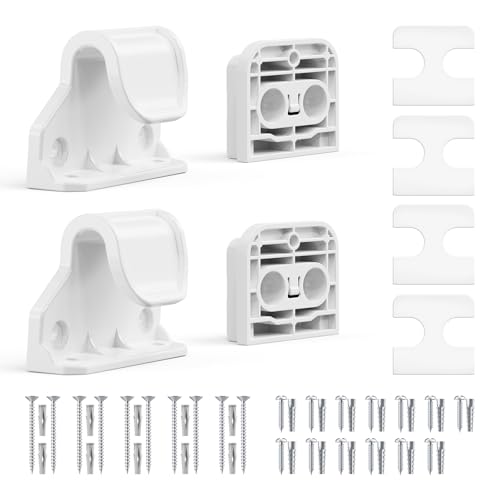 EZIGO Retractable Baby Gates Replacement Parts for 150/180/200'' Dog Gate | Full Set Wall Mounting Accessories Including Brackets, Latches, Screws for Extra Wide Baby Gate Retractable Dog Gate, White - color: White, size: Large