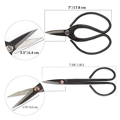 BambooMN Bonsai Basics Set - 7.2" Trimming Shears & 7" Heavy Duty Butterfly Shear - 1 Set - color: Trimming Shear & Butterfly Shear Set, size: 1