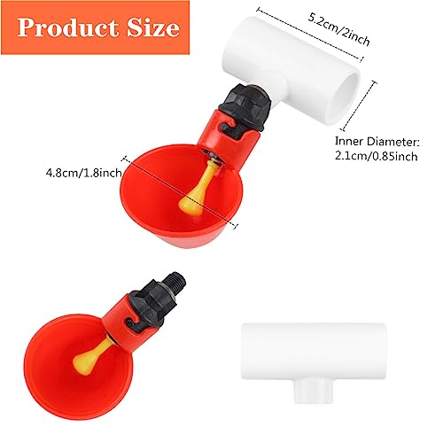 12 Pack Automatic Chicken Waterer Cups, Plastic Chicken Water Feeder Chicken Water Bowls Poultry Water Feeder Kit for Chicks, Duck, Goose, Turkey and Bunny