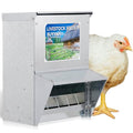 Automatic Chicken Feeder 30lb Capacity | Galvanized Metal Poultry Feeder, Waterproof Chicken Feeder, Suitable for Poultry, Geese, Quails, Bantams, Ducks and Turkey