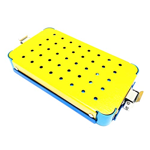 Instrument Sterilization Tray Box with Silicone mat 160mmX90mmX25mm Disinfection Sterilization ultrasonic Basket case ultrasonic Cleaning Washing Sterilization Trays opthalmic ENT
