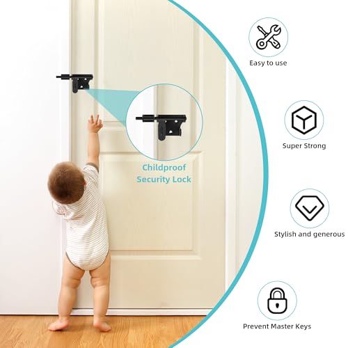 Alise 6 Inch Slide Bolt Gate Latch, Door Lock with Padlock Hole, Heavy Duty Stainless Steel Barrel Bolts Safety Door Lock for Wooden Fence, Outdoor Fence,Shed Door Black | Door Lock with Padlock Hole, Heavy Duty Stainless Steel Shed Door Latch for Wooden