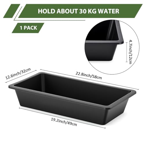 4 Pcs 4.5 Gallon/18 Quart Livestock Water Trough Polypropylene | 22.8" Long Large Capacity Livestock Feeding Trough for Calves Pig Sheep Horses Alpacas and Goats Farm Animal Feeding - color: Black, size: 4.5 Gallon/18 Quart