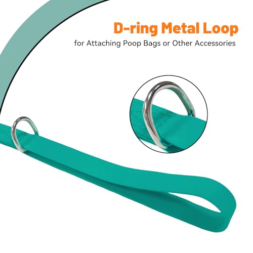 Waterproof Dog Leash, 5/6 FT Durable Odor-Proof Dog Leashes with Strong Metal Hooks Fits Small Medium or Large Dogs (Emerald Green, 5FT - 3/4 inch Width) - color: Emerald Green, size: 5FT - 3/4 inch Width