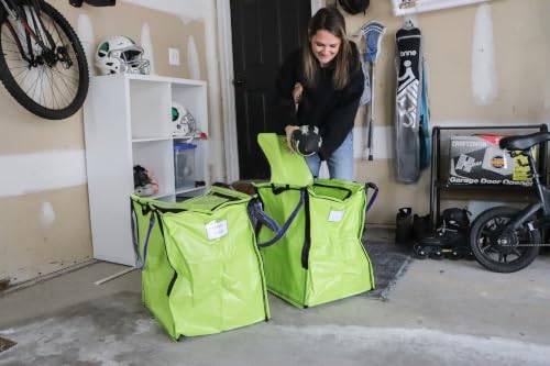 DURASACK 22-Gallon Zipper Top Heavy Duty Storage Tote Bags, Single, Lime - color: Lime Green, size: Medium