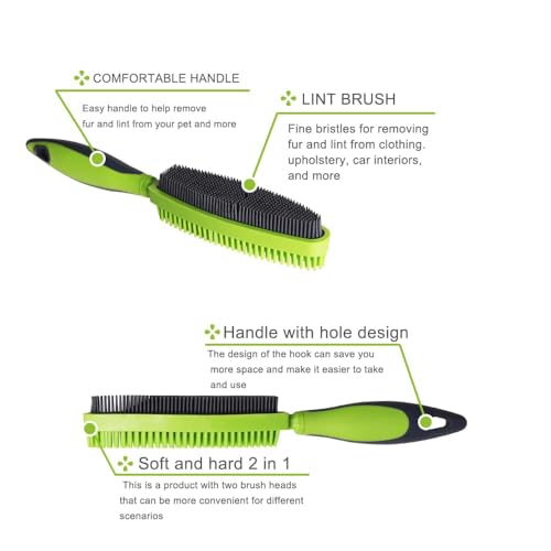 Premium Rubber Pet Hair Brush - Removes Hair from Couches & Pets' Coats Set - color: black，orange，green