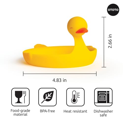 OTOTO Egg Rings 3 Pack - Silicone Egg Separators with Duck Holders, Egg Circle Mold Set, Egg Ring for Sandwiches, Pancake Molds & Fried Eggs, Unique Kitchen Gadgets, Fun Gifts (Sunny Side Duck) - color: Yellow