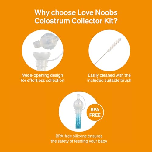 Colostrum Collector by LoveNoobs, Breast Milk Collector, 6x4ml Leakproof | Colostrum Kit, Award-Winning, Reusable, 6 Counts x 4ml, Collection for Breastfeeding, Leakproof, BPA Free, Pre-Birth