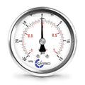 Carbo Compound Pressure Gauge -30 inHg to 15 PSI, NIST Traceable, USA Lab Calibrated, 2.5" Dial, 1/4 NPT Back Mount, ASME Grade A, 304 SS Case, Brass Wetted Parts, PSI/inHg - size: -30 inHg to 15 PSI, style: NIST TRACEABLE