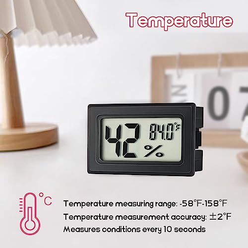 EWPJDK 6 Pack Mini Hygrometer Thermometer Indoor Humidity Meter Digital | Mini Digital Gauge for Humidors, Greenhouse, Garden, Cellar