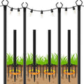 LETIANPAI 4 Pack String Light Poles,10 Ft Light Poles for Outside String Lights,Outdoor Lights Pole with Fork,Metal Poles Stand for Patio Deck Backyard - size: 4 Pack 10FT