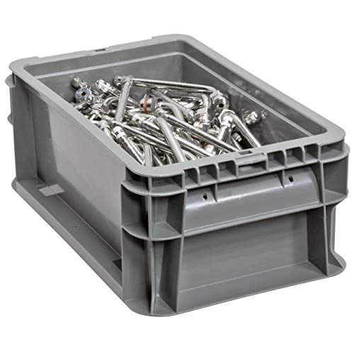 Buckhorn SW120705F101000 Plastic Straight Wall Storage Container Tote, (12-Inch x 7-Inch x 5-Inch), Light Gray - size: 12" x 7" x 5"