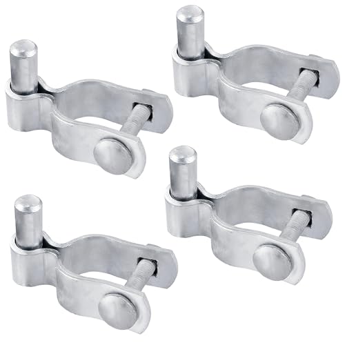 1-5/8" Chain Link Fence Frame Gate Post Male Hinge, Pack of 4, Galvanized Steel Gate Hinge for Fence Posts, Bolts & Nuts Included - size: 1-5/8" Male