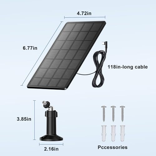 Solar Panel for Automatic Chicken Coop Door – 360° Rotating Max 500mA High-Efficiency Monocrystalline Solar Power Kit, IP65 Waterproof Charger with 10ft USB-C Cable for Most Chicken Coop Openers