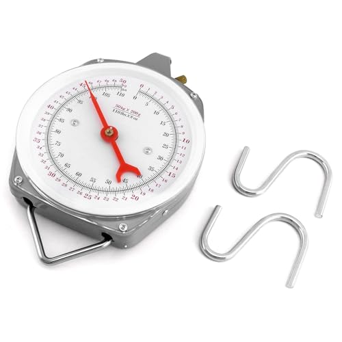 QWORK 2 Pack Precision Hanging Scale, 110lbs / 50kg Capacity, Dual Unit, Heavy Duty - size: 110 lb / 50 kg (2-Pack)
