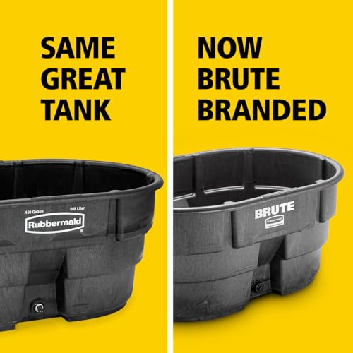 Rubbermaid Commercial Products Stock Tank, 150-Gallons, Structural Foam, Heavy Duty Container, for Livestock/Animal/Cattle Feed & Water, Outdoor Homemade Pool/Hot Tub/Bathtub, & Pet Cleaning/Dog Wash - size: 150 Gallon