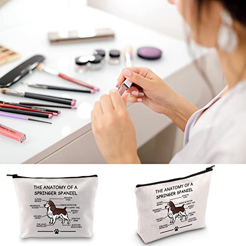 LEVLO Funny Springer Dog Lovers Gifts The Anatomy of A Springer Spaniel Cosmetic Bags Sporting Dog Veterinary Mom Travel Toiletry Bags (Springer Spaniel) - color: Springer Spaniel