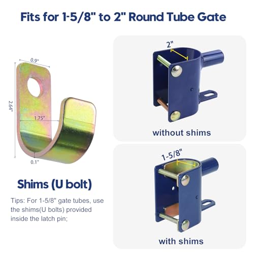 2 Way Farm Gate Latch for Gates with 1-5/8" to 2" Tubes, Lockable | 4.1"x7.8" Two Way Lockable Gate Latch with Combination Lock, Used as Livestock Horse Cattle Gate Latch for Metal Tube Gates - color: 1x S16100100(Large Size Version 4.1"x 7.8")