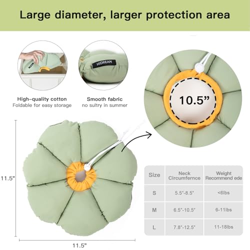 Cat Cone Collar,Cute Waterproof Cat Recovery Collar,Anti-Bite Lick Wound Healing Safety Elizabethan e Collar for Cats,Green Flower All-Season Style - color: Green Flower, size: Medium