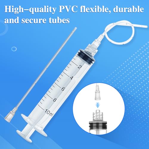 30 Pack 10m Luer Lock Syringe - Syringes for Liquid with Soft Tube | Individually Pcakaged，Scientific Labs and Measuring, Refilling Inks - style: 10ml - 2.0mm Tube