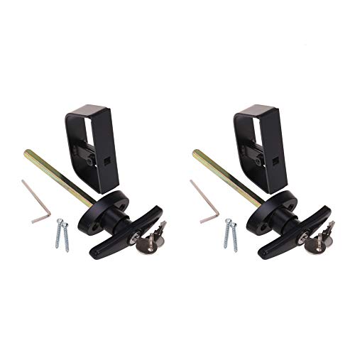 4½" T-Handle Shed Door Lock Handle with Lock Keyed Alike Garage t Handle Shed Latch Hardware Locking Handle 4.5“ T-Handle Lock with 8 Keys self-Drilling Screws and Allen Wrench 2kits - size: 4½" T-Handle Lock 2kits