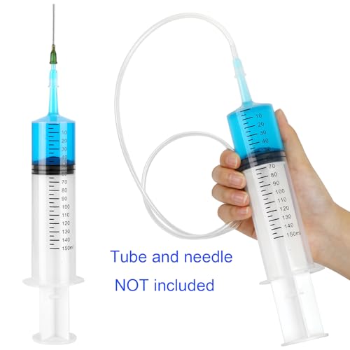 2 Pack 150ml Syringes, Large Plastic Garden Syringe for Scientific Labs, Watering, Refilling - style: 150ml
