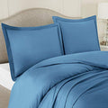 Clara Clark Duvet Cover Ultra Soft Double Brushed Microfiber - Comforter Cover with Button Closure and 2 Pillow Shams, Blue Heaven, Twin - 68"x90" - color: Blue Heaven, size: Twin