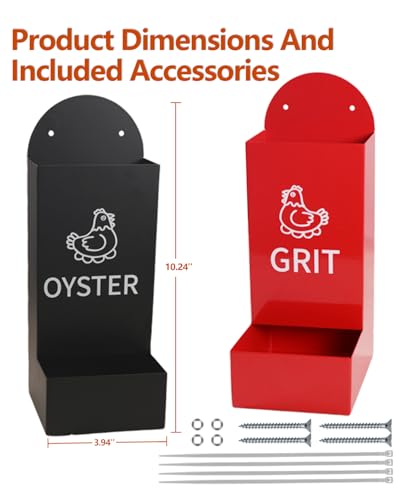Chicken Oyster Shell Feeder and Grit Feeder Metal Chicken Feeder Chicken coop Accessories Automatic Chicken Feeder