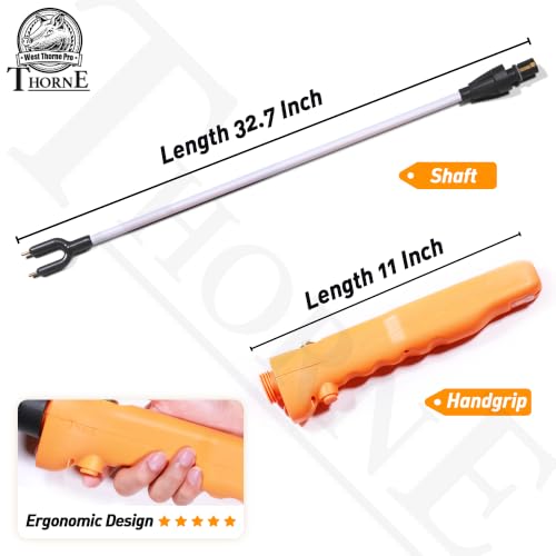 Cattle Prod, Waterproof Livestock Prod Stick with LED Light, Livestock Prod for Modern Livestock Management(43.7 inches) - size: 43.7"