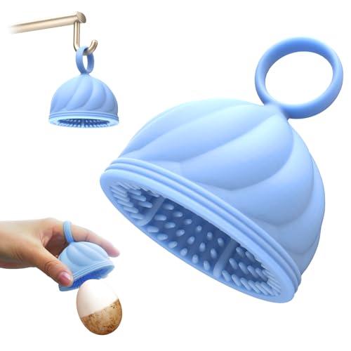 Egg Washer for Fresh Eggs - Upgraded 2.0 Silicone Egg Scrubber | Farm Fresh Egg & Vegetable Scrubber | Dishwasher Safe, Gentle on Shells (Blue 1 Pcs) - color: Blue 1 Pcs