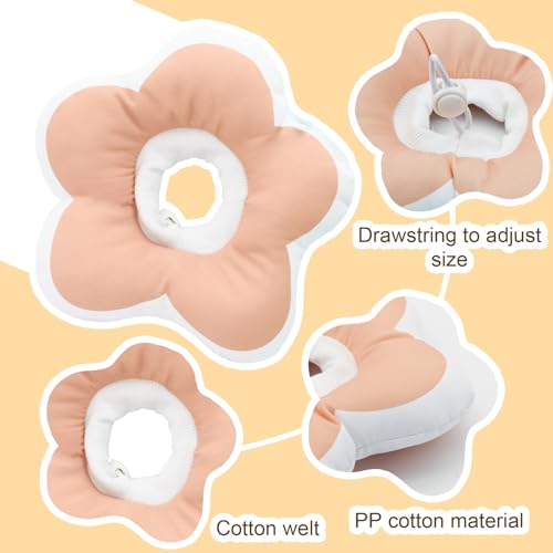 Cute Flower Cone, Anti-Splashing Water Soft E Collar for Cats After Surgery, Neck Pillow for Cozy Sleep and Anti-Licking, Donut Cone for Puppies to Take Photos (Purple, S) - color: Purple, size: S