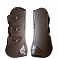 Open Front Jumping Tendon Horses Boots, Secure Leg Protection, Lightweight and Tough Dressage Horse Riding Equestrian Equipment - color: Brown( Front Tendon Boot Set)