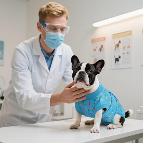 Kuoser Dog Surgery Suit, Female Dog Recovery Suit Doggie Onesie for Surgery | Comfy Recovery Suit for Dogs, Post-Op Onesie for Female & Male Dogs, Soft Protective Wear - color: A-BlueRibbon, size: XL (Back:20.1-24.8'', Weight:42-75 LB)