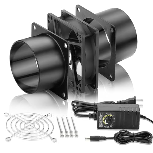 80mm x 25mm 3 Inch Duct Household Ventilation 12V Exhaust Fan with Speed Controller for DIY Greenhouse 3D Print Smoke Paint Fume Extractor-D8025 - size: 8025