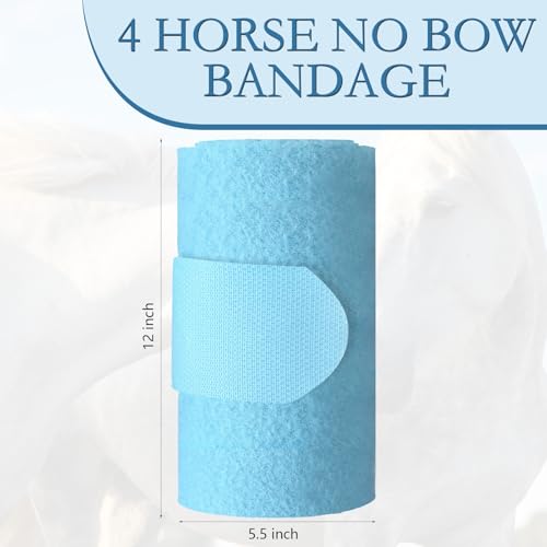 Set of 4 Horse No Bow Bandage 3D Contoured Standing Wrap Bandages Stable Nylon Horse Leg Wraps for Helping Prevent Horse from Tendon Damage and Keep Horses Clean and Safe(Light Blue) - color: Light Blue