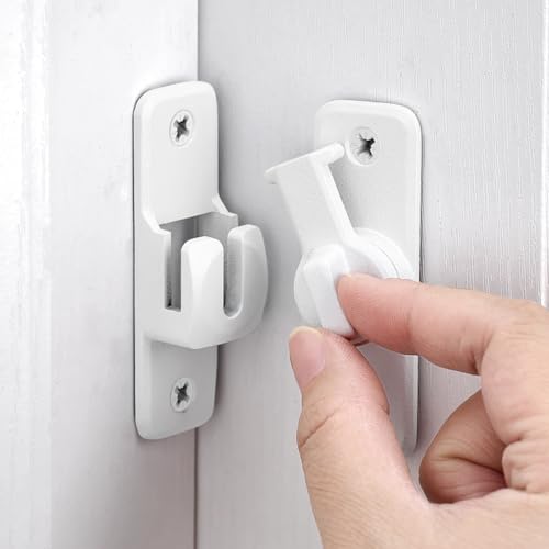 2 Pcs Matte White 90/180 Degree Flip Latch,Zinc Alloy Barn Door Latch | Right Angle Door Lock Latch,Sliding Door Latch Lock,for Cabinets,Bedroom,Fence Gates,Window,Garden,Garage,Pet Cage - color: Matte White