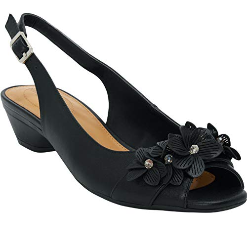 Comfortview Women's Wide Width The Rider Slingback - color: Black, size: 11 Wide