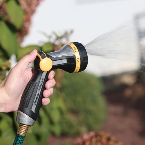 Melnor RelaxGrip Metal 8-Pattern Hose Nozzle: Thumb Operation | 65188AMZ | Comfortable Grip | Less Hand Strain | Lightweight Design | Durable Metal Threads | Trigger Lock - size: 8-Pattern, style: Thumb Control
