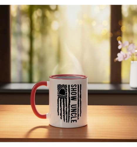 Livestock Show Uncle US Flag Livestock Show Uncle Ceramic Mug, Red/White, 11oz - color: Red/White, size: 11 Ounces