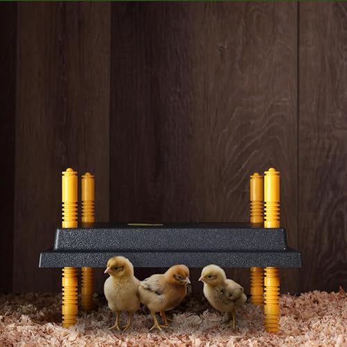 Premier 1 Chick Brooder Heating Plate – 12"x12", Warms Up to 20 Chicks | Alternative to heat lamp. 22 watts vs 175–250W for a heat lamp. Adjustable push-button legs. 110V, 70" cord. Up to 20 chicks.