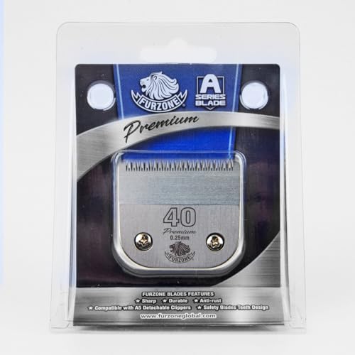 FURZONE Detachable Blade - Size 40 Blade 1/100", Made of Extra Durable Japanese Steel, Compatible with Most Andis, Oster, Wahl A5 Clippers - size: 40