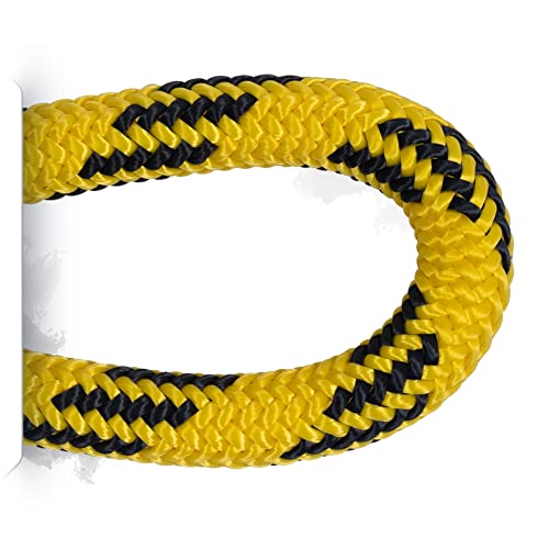 24-Strand 7/16 in (11 mm), USA Made Arborist Rope - 7,000 lb MBS - Static Climbing Rope - Lightweight - Arborist-24™ - 120 Ft - Plain End - Yellow Black - size: 120 ft, style: Plain End