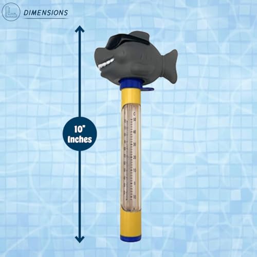 Floating Shark Thermometer for Pools, Spas, Hottubs, & Aquariums | Floating Shark Thermometer for Pools, Spas, Hottubs, & Aquariums - Shatter Resistant - color: Shark