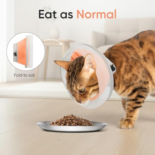 Supet Soft Cat Cone Collar to Stop Licking, Breathable Mesh Cone with Waterproof Liner Recovery Collar, for Kitten and Large Cats, Comfortable Alternative for Spay Neuter Grooming, S, Vibrant Orange - color: Vibrant orange, size: S