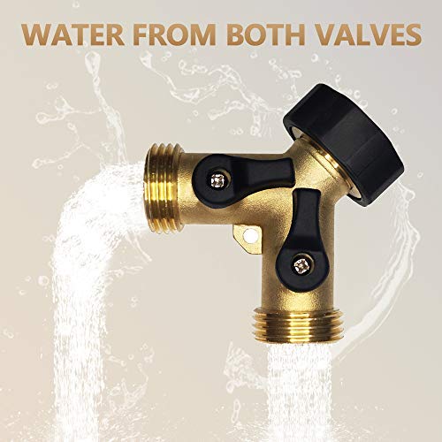 2-Way Garden Hose Splitter - 3/4" Female & 2 Male, 2 Pcs - size: 3/4" BL