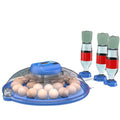 JUJOJB 12-Egg Incubator with Automatic Turner and Temperature Control | Humidity control, built-in egg candler, 360-degree clear window. For chicken, duck, quail, turkey eggs. Adjustable dividers. - color: Blue