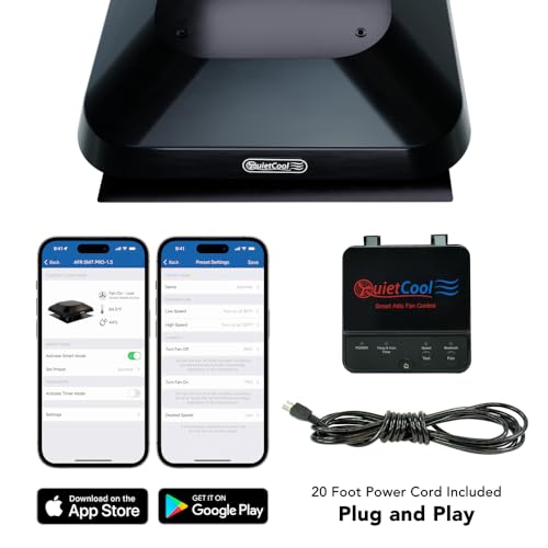 Quietcool 1266 CFM Smart App Controlled 2-Speed Roof Mount Attic Fan