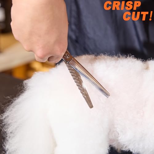 High-end Professional Dog Grooming Thinning Scissors Teeth Cutting Blending Shears Pet Texturizing Shears 7 Inch Extremely Very Sharp Stainless Steel Alloy For Cat Other Animals Groomer - color: 7inch Thinning Shears