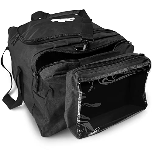 ASA TECHMED Large EMT First Responder Trauma Medical Bag Empty for Home 21x12x9 Inches, Office, School, EMTs, Paramedics, First Responders, Black - color: Black